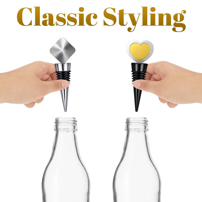 Honeydak 20 Pieces Wine Bottle Stopper Set Kit Blank Stainless