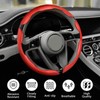 Hbxdeco 3PCS Segmented Car Steering Wheel Cover, Non-Slip Carbon Fiber