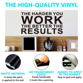 AnFigure Office Motivational Wall Stickers, Inspirational Work Quotes Wall Decals, Classroom School Bedroom Home Vinyl Art Wall Decor The Harder You Work The Better The Results 21"X11"
