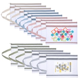 15 Pcs Mesh Zipper Pouch Bags, A4 Colored Zipper Pouch Double-Layer Nylon Puzzle Organizers and Storage Building Block Toy Board Game Storage Clear Pouch Bags for School Office & Home(5 Colors)