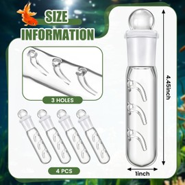 Qualirey 4 Pack Planaria Catch Trap for Aquarium Snail Leech Clear Glass Planaria Trap for Dwarf Shrimp Red Cherry Shrimp Tank(3 Holes)