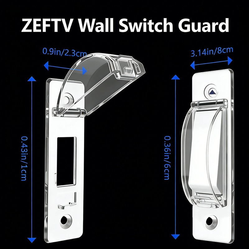 ZEFTV 2 Pack Toggle Light Switch Cover Guard Child Proof