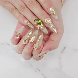 European princess handmade nail tips ✨ - Long stiletto / 유럽공주 수제네일팁 ✨ - 롱스틸레토