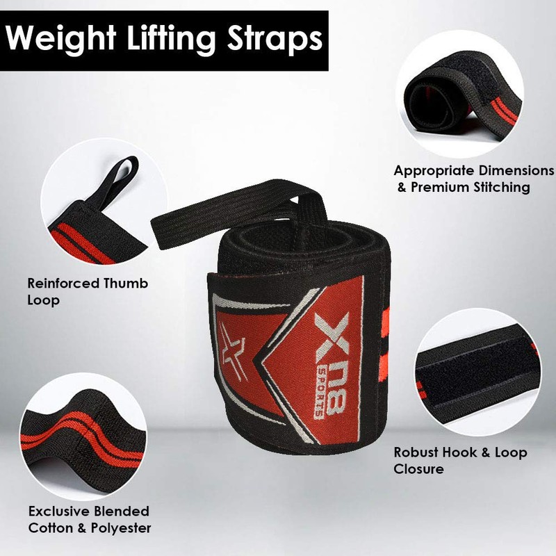 XN8 Wrist Support Wraps with Thumb Loop, Elasticated Straps for