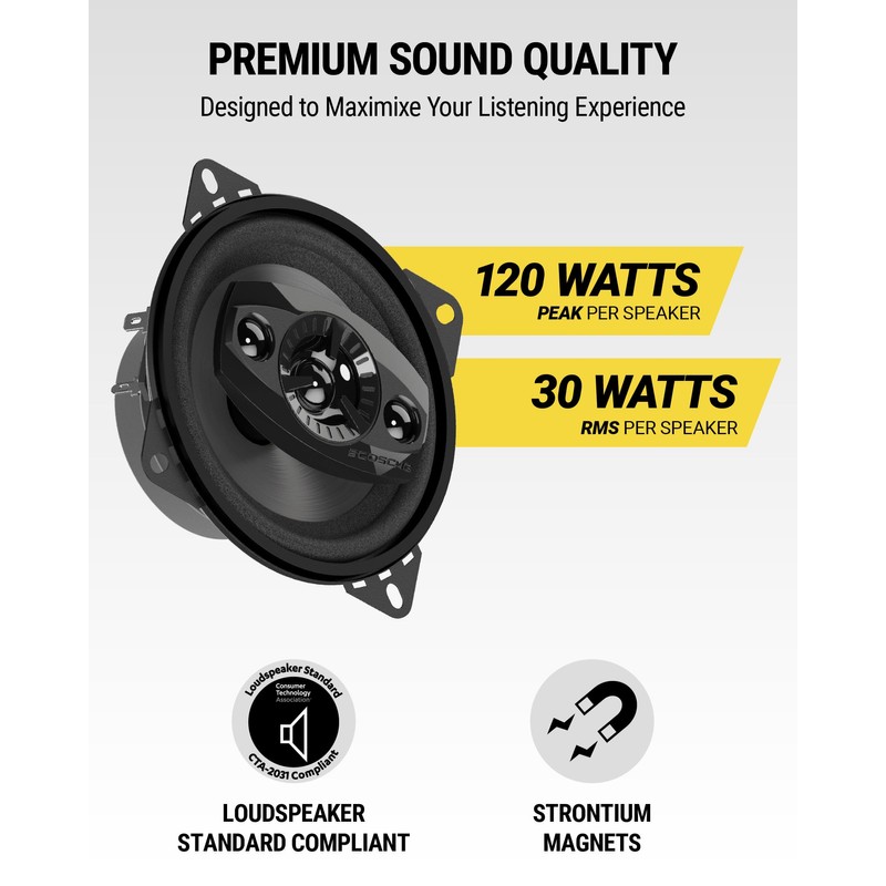 Scosche HD4004A-WM1SD - High-Performance 4" 4-Way Full Range Car Door