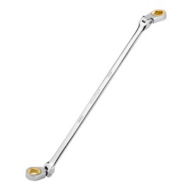 DURATECH 17 * 19 mm Extra Long Anti-Slip Flex-Head Ratcheting Wrench, Metric, CR-V Steel