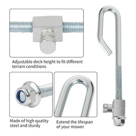 Bularie GX24864 GX21718 Deck Lift Hanger Rod Kit for John Dee re Lawn Mower - Deck Lift Link Kit Compatible with JD E130 L100 LA120 L120 Lawn Mower Tractor with Bolt Trunnion Washer Nut - 2 Set