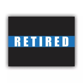 Darkside Ltd Thin Blue Line Retired Flag Sticker Decal - Weatherproof - police law retire - 2" x 1.5"