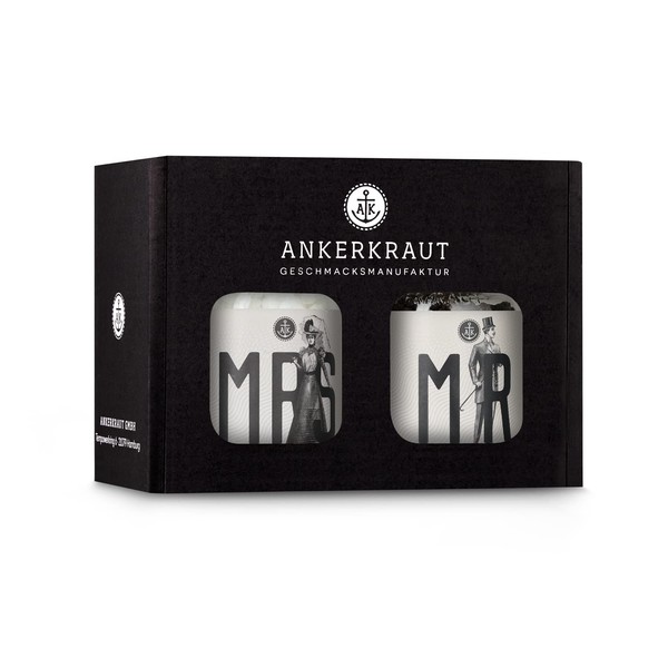 Ankerkraut Wedding Box Salt & Pepper Gift in Cork Jar (Mr & Mrs.)