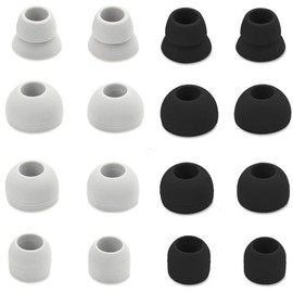 16 Pieces Replacement Earpads Eartips Earbuds Eargels for Powerbeats 1, Powerbeats 2, Powerbeats 3, Beats Wireless Stereo Earphones by Dr. Dre, 4 Pairs Black & 4 Pairs White (Black & White)