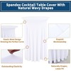 2 Packs White Round Cocktail Table Skirt 32"x 43"