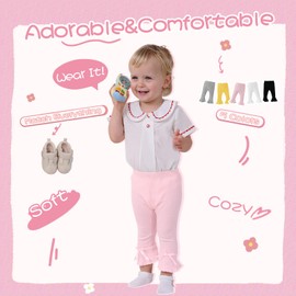 Dalukit Newborn Toddler Baby Girl Pants Leggings Ribbed Straight Flare Infant Girl Pants Leggings Bell Bottoms 5 Packs