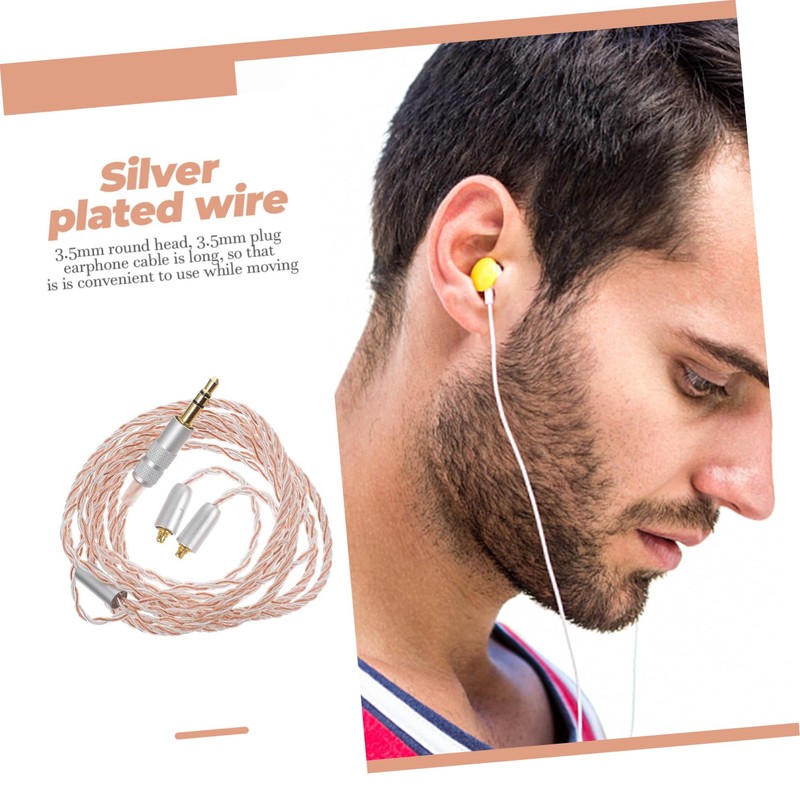 MERRYHAPY Plated 3.5mm Earphone Cable Coiled Headphone Wire Long Cable