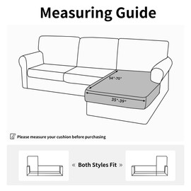 Easy-Going Stretch Sectional Couch Covers 1 Piece Chaise Lounge Slipcover L Shape Separate Cushion Couch Seat Chaise Cover for Both Left/Right Sectional Couch Chocolate