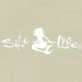Salt Life Decal - 12" Medium Surface Mount Sticker - Mermaid - White SAD975