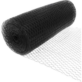 Steel Hex Web PVC Coated Black Fence Roll - 20ga. Wire - Chickens, Deer, Pets (2' x 150')