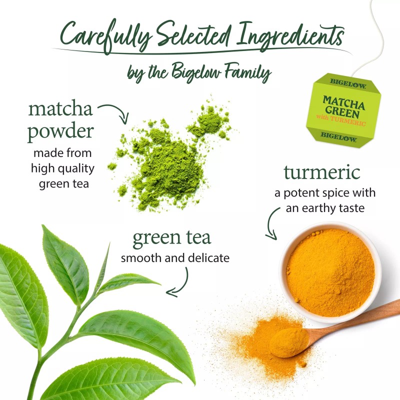 Bigelow Matcha Green Tea with Turmeric 108 Tea Bags Pack
