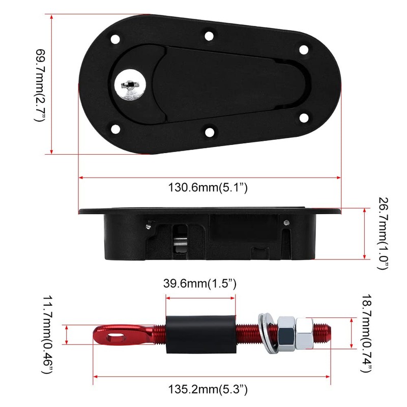 Hypertune Universal Racing Car Flush Hood Latch & Pin Kit