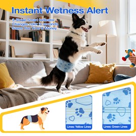 Male Dog Diapers with Wetness Indicator, Disposable Belly Band for Puppy Male Diapers, Doggie Wraps for Puppy Training, Incontinence (L, 52 Count)