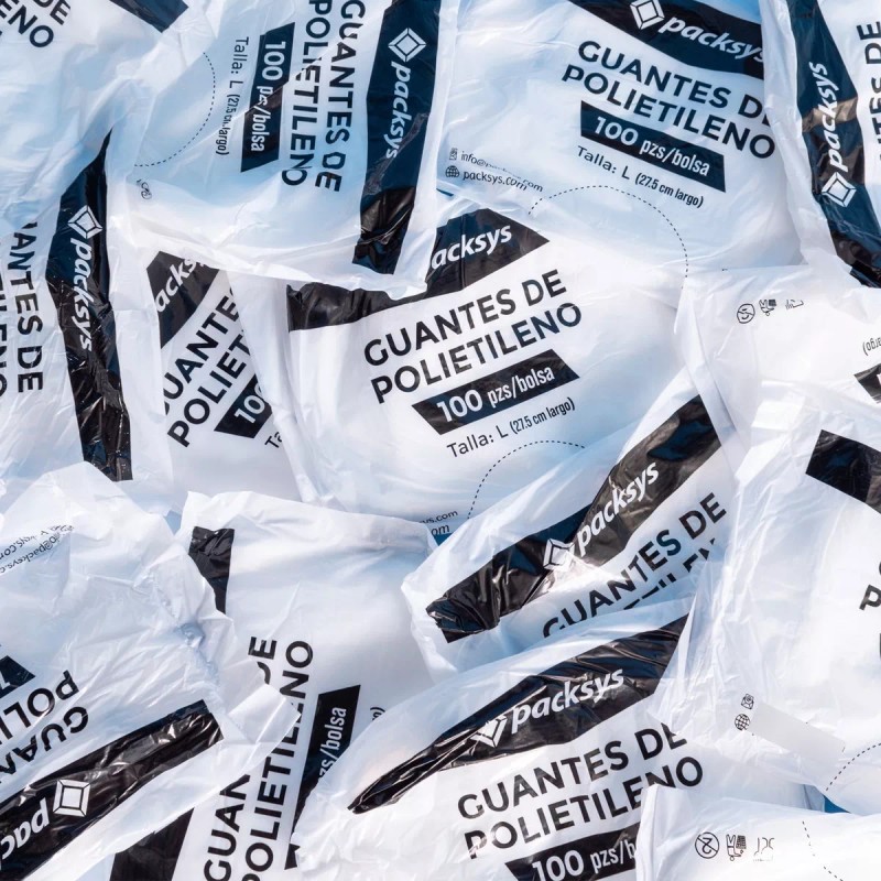 Packsys Pack X10000 Guantes Desechables Transparentes Polietileno