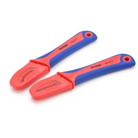 Cuchillo utilitario iCrimp para pelado de cables, cuchillo desmantelador de aislamiento de cables, juego de 2 cuchillos aislantes para electricistas, 