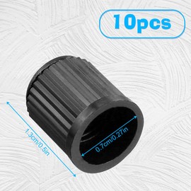 Tyre Valve Caps - 10Pcs Black Plastic Dust Caps Universal Fit Car Tyres, Bikes, Bicycles, Motorbikes Prams, and Wheelbarrows by Stocc
