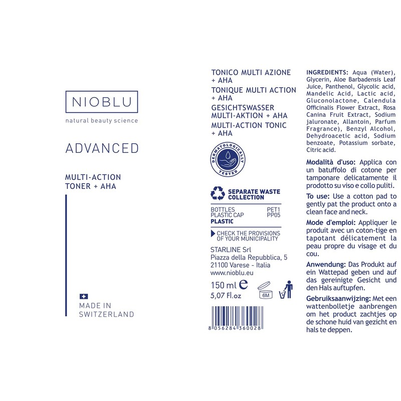Nioblu Multi Action Toner + AHA 150 ml - Toning,
