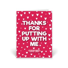 Rib ticklerz - Funny Valentines Cards - Anniversary Card - Funny Birthday Card - Thanks For Putting Up With Me Love You - Girlfriend Boyfriend Husband Wife - CD177