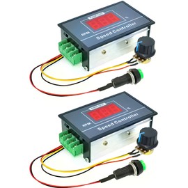 2 Pack PWM DC Motor Speed Controller 30A PWM DC Motor Speed Controller 6, 12 V, 24 V, 36 V, 48 V,60V with Start Stop Switch