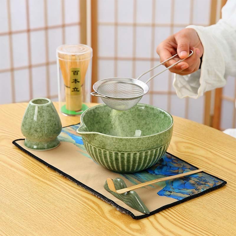 Matcha Whisk Set Complete Bamboo Whisk & Ceramic Bowl Matcha