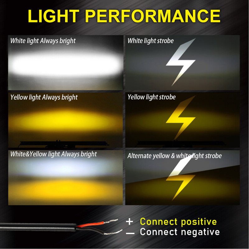 COLIGHT Slim 50"inch LED Light Bar Strobe Amber White Spot