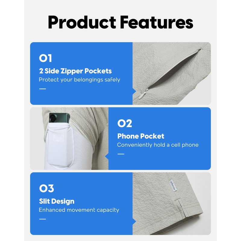 maamgic Men's Swim Trunks 5.5 inch Seersucker 2 in 1