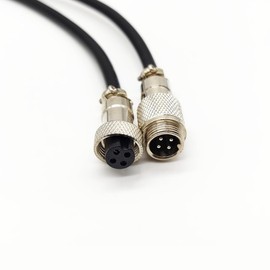 3.28 ft GX12 4-Pin Male to Female Head Aviation Cable, GX12 4 Pins Female to Male Plug Electrical Cable Panel Mount Circular Metal Aviation Adapter Cable for Ships 22AWG (1 Metre)