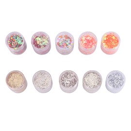 Beavorty 10pcs Gradient Sequins Nail Powder Shimmering Glitter for Dipping Manicure Home Salon Use Honey Easy Application for Stunning Nail Art