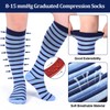 Shyyween 12 Pairs Men Dress Compression Socks Knee High Light