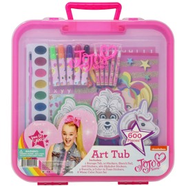 JoJo Siwa Coloring and Activity Art Tub, Includes Markers, Stickers, Mess Free Crafts Color Kit in Art Tub, for Toddlers, Boys and Kids