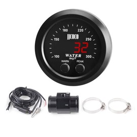 CNRAQR 52mm Water Temperature Gauge with 1/8 Npt Sensor Red Display Temp 100-300F -17~187C and Gauge Joint Pipe 38mm