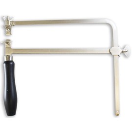 8 Inch Deep Throat German Saw Frame | 4-1/2" Wooden Handle | Nickel-Plated Steel Frame | Ideal for Intricate Works