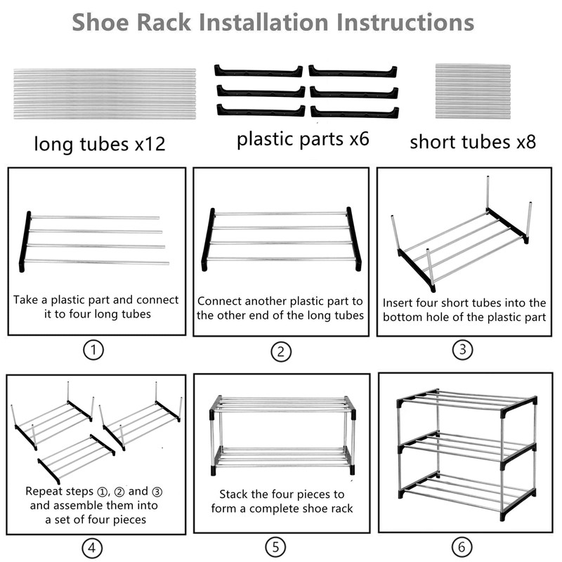 Jucaifu Stackable Small Shoe Rack, Entryway, Hallway and Closet Space