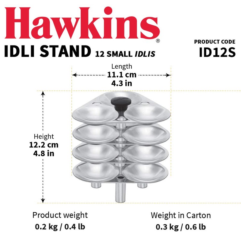 Hawkins G05 Mini Idli Stand for Pressure Cooker, Mettalic Small