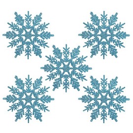 Naler Snowflake Christmas Decoration For Christmas Tree, White Glitter, Pack of 24