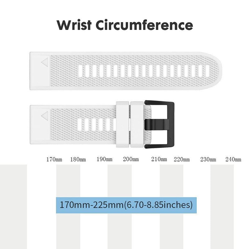 NotoCity Compatible Fenix 5 Band 22mm Width Soft Silicone Watch