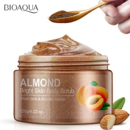 BIOAQUA Body Scrub Shea Butter Almond Moisturizing Hydrating Cleaning Skin 120g / 4.22oz - Almond