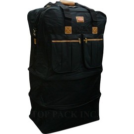 36" Expandable Padded, Zip Around, Lightweight Rolling Duffel Bag Wheeled Spinner Suitcase Luggage - Heavy Duty