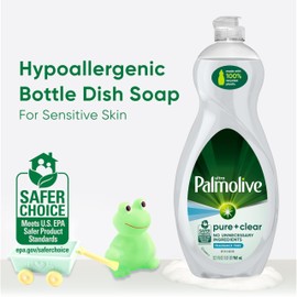 Palmolive Ultra Dishwashing Liquid Dish Soap, Pure + Clear Fragrance Free - 32.5 Fluid Ounce, Pack of 9