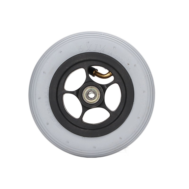 6in Electric Wheelchair Wheel Noiseless Aluminum Alloy Hub Rubber Inflatable
