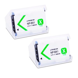 DFTIM 1800mah 2-Pack NP-BX1 Battery Compatible for Sony NP-BX1/M8, ZV-1, ZV-1 II, Cyber-Shot DSC-HX80, HX90V, HX95, HX99, HX350, RX1, RX1R II, RX100 (II/III/IV/V/VA/VI/VII), FDR-X3000, HDR-AS50