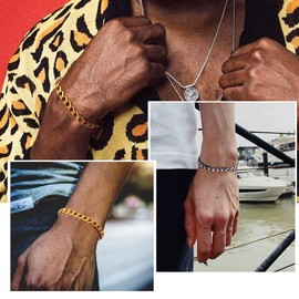 ChainsPro Gold Chain Bracelet for Men and Women 6mm 8.3in Cuban Link Bracelet Boys Bracelets Teen