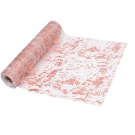 Time to Sparkle Table Runner with Gold Foil 29cm x 15M Sparkling Tulle Roll Gift Floral Wrapping Paper Rolls Glitter Table Decoration for Holidays Wedding Parties and Everyday Decoration (Rose Gold)