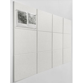 White Cork Board Tiles | Large Cork Board Alternative | Felt Wall Tiles (12-Pack) | Aesthetic Felt Bulletin Board for Office, Home & Classroom | Large Cork Boards for Walls Memo Board | White